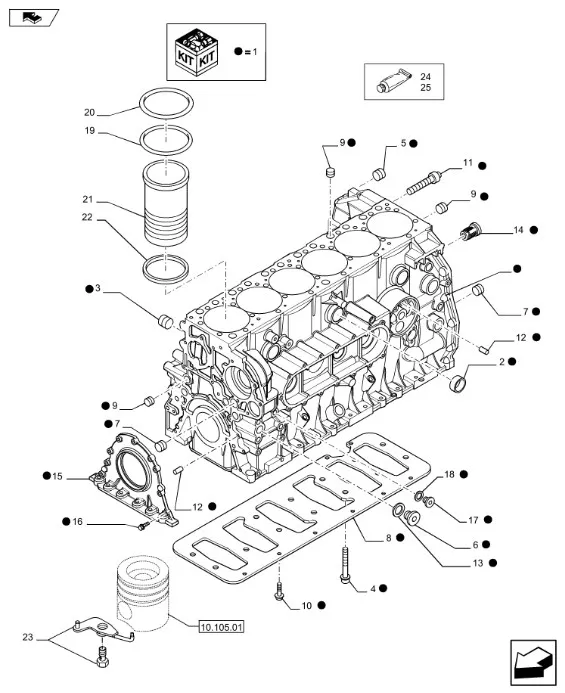 504127723 - Плита упрочн. под коленв. блока ДВС Cursor9K CS,CSX CX6/8